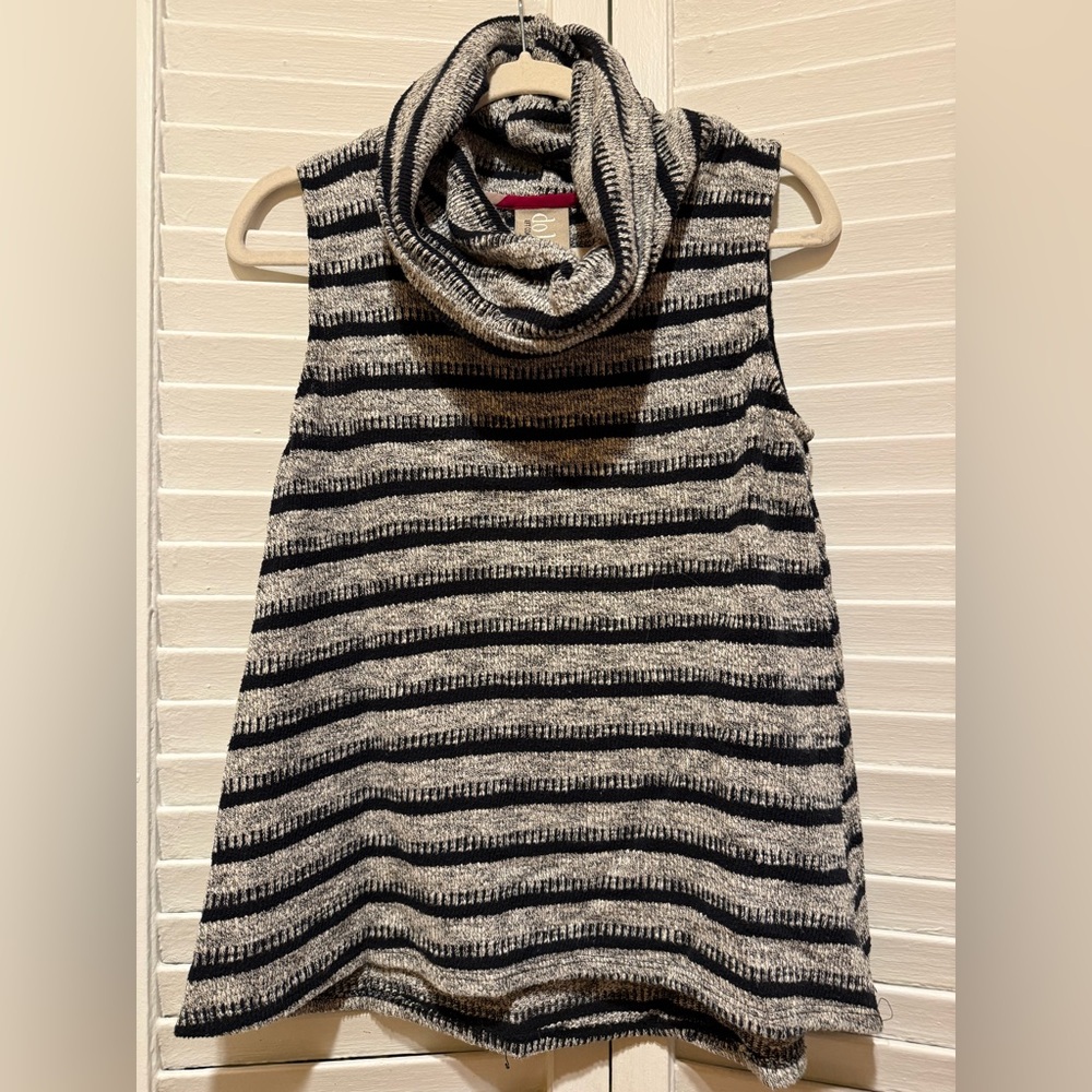 Dolan Striped Cowl Neck Sweater in Black and Gray